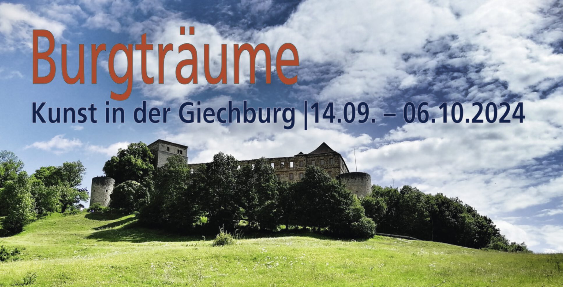 Einladungskarte Burgtraeume - Kunst in der Giechburg | 14.09.-06.10.2024